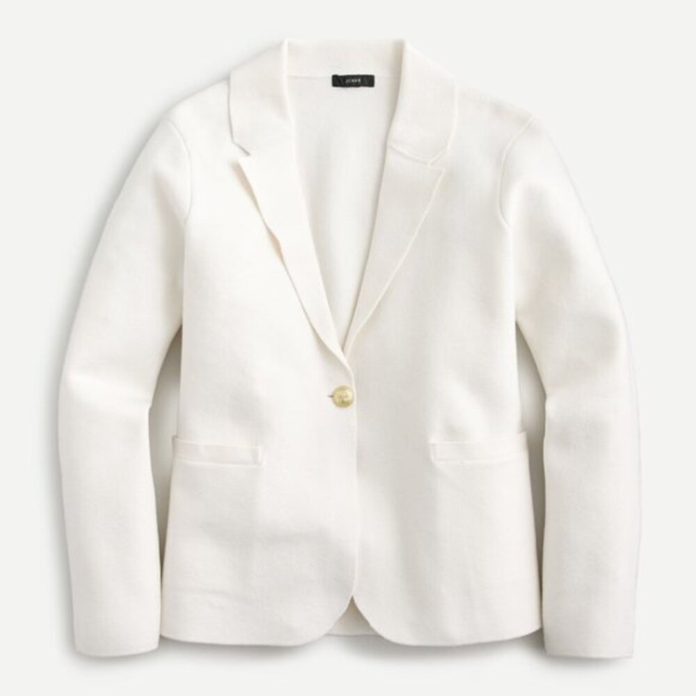 NWT J. Crew Camille Cotton Merino Wool Blend Shrunken Sweater-Blazer Size Small